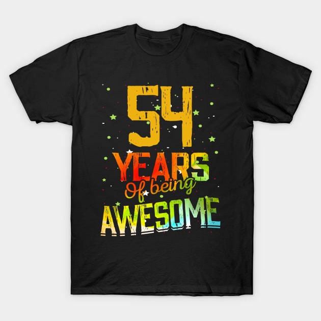 54 Years Of Being Awesome Gifts 54th Anniversary Gift Vintage Retro Funny 54 Years Birthday Men Women T-Shirt by nzbworld